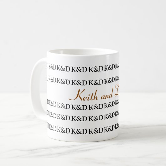 Namen des Ehepaares personalisiert Kaffeetasse (Vorderseite Links)