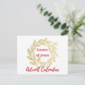 Namen des Jesus Adventkalenders Postkarte (Stehend Vorderseite)