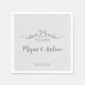 Namen des Paares Moderne 25. Hochzeitstag Serviette (Vorderseite)