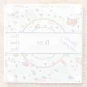 Namen | Erdtöne und Blues Terrazzo Muster Boss Glasuntersetzer (Rückseite)