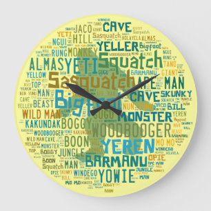 Namen für Bigfoot Große Wanduhr