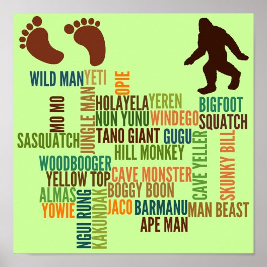 Namen für Bigfoot Poster (Vorne)