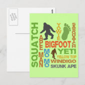 Namen für Bigfoot Postkarte (Vorne/Hinten)
