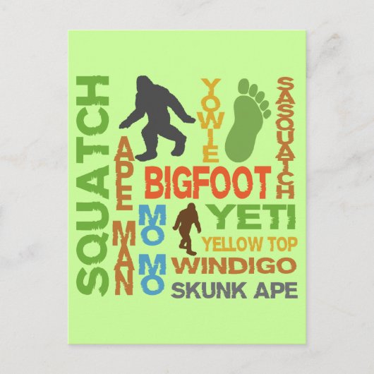 Namen für Bigfoot Postkarte (Vorderseite)
