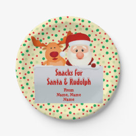 Namen für Snacks für Santa Rudolph 7" Pappteller