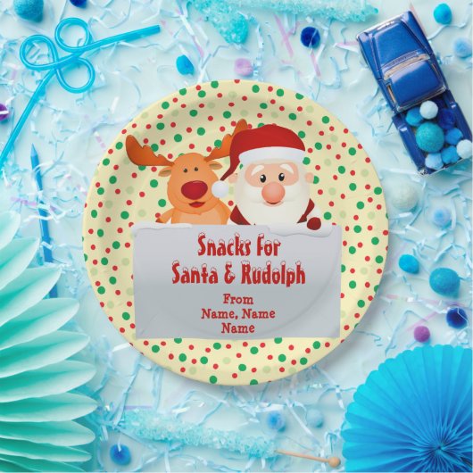 Namen für Snacks für Santa Rudolph 9" Pappteller (Party)