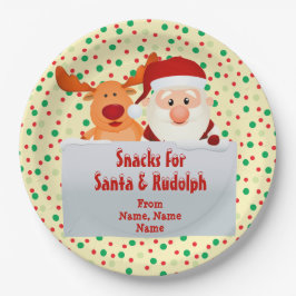Namen für Snacks für Santa Rudolph 9" Pappteller