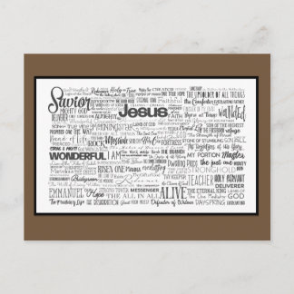 Namen Gottes Brown White Postkarte