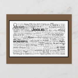 Namen Gottes Brown White Postkarte