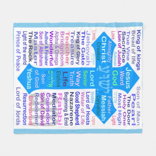 Namen Gottes und Jesus Fleecedecke (Vorderseite (Horizontal))