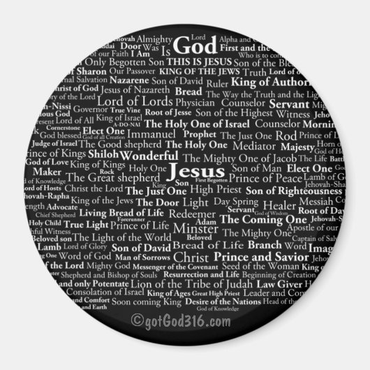 Namen Gottes und Jesus gotGod316.com Magnet (Vorne)