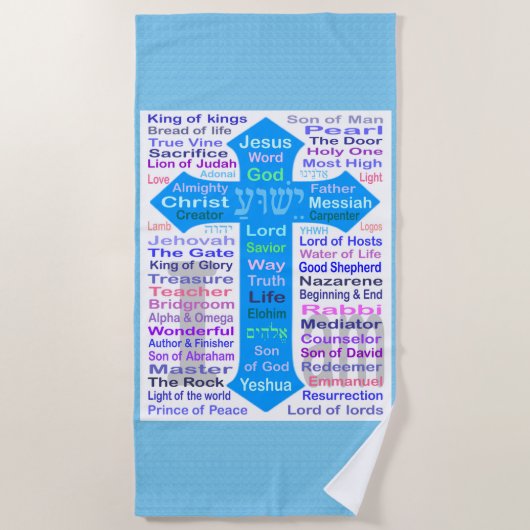 Namen Gottes und Jesus Strandtuch (Vorderseite)