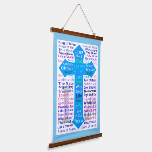 Namen Gottes und Jesus Wandteppich Mit Holzrahmen (Gewinkelt)