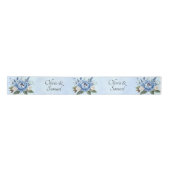 Namen hinzufügen, 3" große Blue Peony Wedding Suit Satinband (Vorderseite)