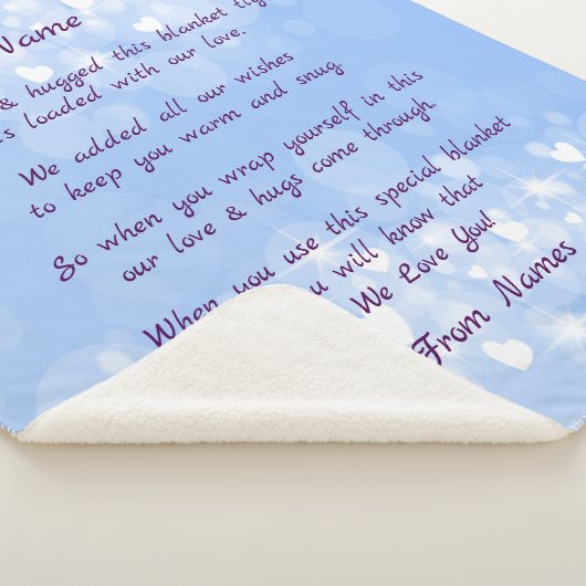 Namen hinzufügen, den Text ändern, den wir hierübe Sherpadecke (3/4)