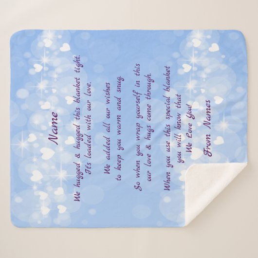 Namen hinzufügen, den Text ändern, den wir hierübe Sherpadecke (Vorderseite (Horizontal))