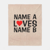 Namen hinzufügen - Lieben Herzname benennen        Fleecedecke (Vorderseite)