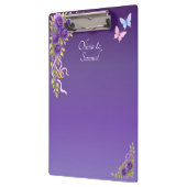 Namen hinzufügen, Lila Mauve-Blume und Weiße Hochz Klemmbrett (Links)