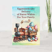 Namen hinzufügen, Schokoladeneier Dampfzug Ostern Karte (Vorderseite)