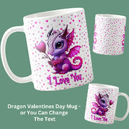 Namen hinzufügen, Valentinstag für Drachen rosa He Kaffeetasse