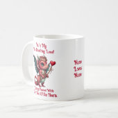 Namen hinzufügen, Valentinstag mit Drachen, rotes Kaffeetasse (Vorderseite Links)