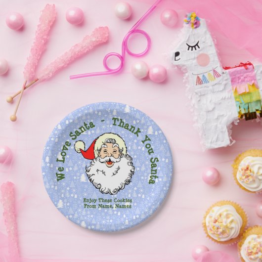 Namen hinzufügen, wir Liebe Santa - Danke Santa 7" Pappteller (Party)