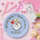 Namen hinzufügen, wir Liebe Santa - Danke Santa 9" Pappteller (Party)