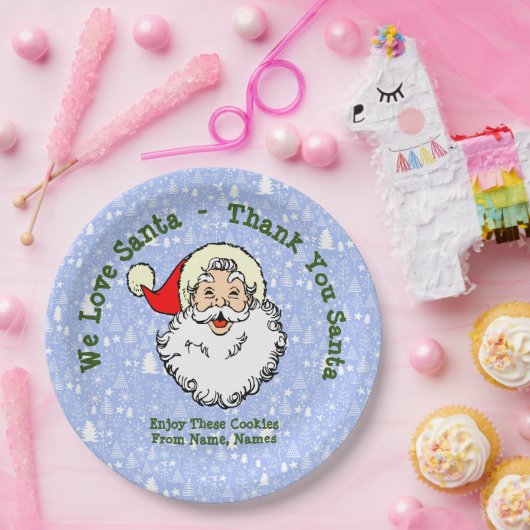 Namen hinzufügen, wir Liebe Santa - Danke Santa 9" Pappteller (Party)
