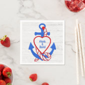 Namen im Herzklopfen auf weißgetünchten Holz Serviette (Beispiel)