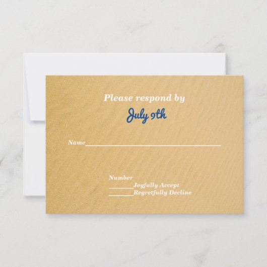 Namen im Sand Beach Hochzeitsfeier-UAWG Einladung (Vorderseite)