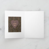 Namen in Baumkarte gehauen - braun (Innenseite)