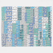 Namen in den Farbtönen von Küstenblau mit grauem S Fleecedecke (Vorderseite (Horizontal))