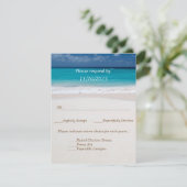 Namen in Herz auf der Sand Wedding RSVP Karte (Stehend Vorderseite)