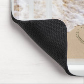 Namen in Strandherzen im Fenster Mousepad (Ecke)