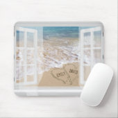 Namen in Strandherzen im Fenster Mousepad (Mit Mouse)