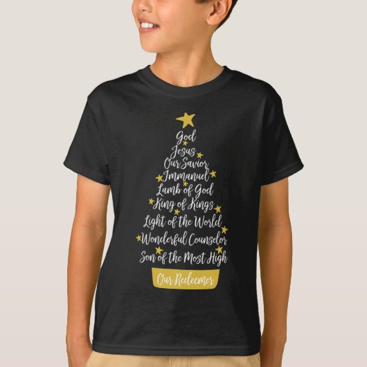 Namen Jesu Christlichen Glaubens Weihnachtsbaum Ch T-Shirt (Vorderseite)