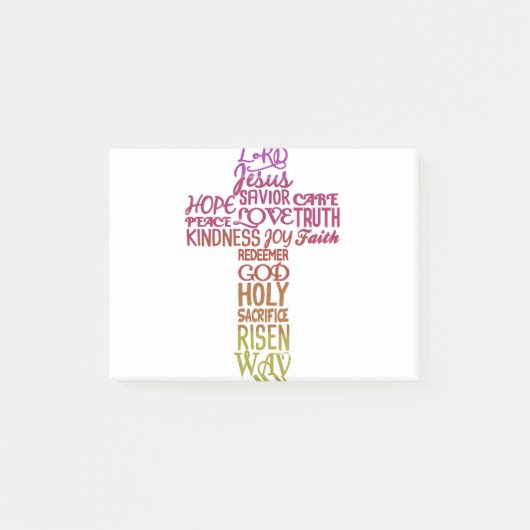 Namen Jesu in Form eines Kreuzdesigns Post-it Klebezettel (Vorderseite)