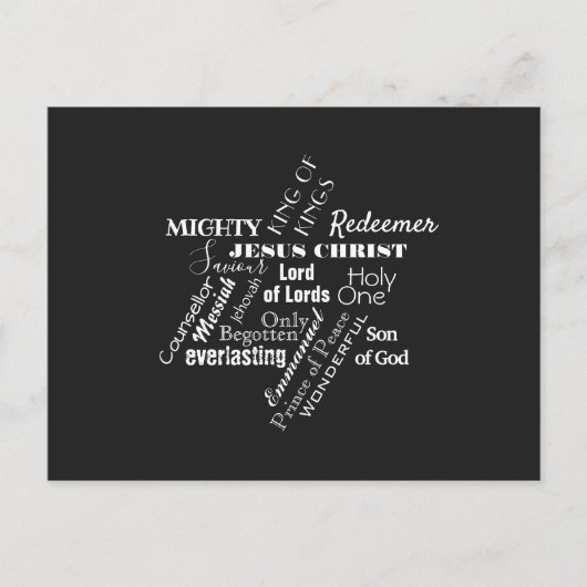 Namen Jesu Weihnachts Postkarte (Vorderseite)