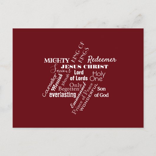 Namen Jesu Weihnachts Postkarte (Vorderseite)