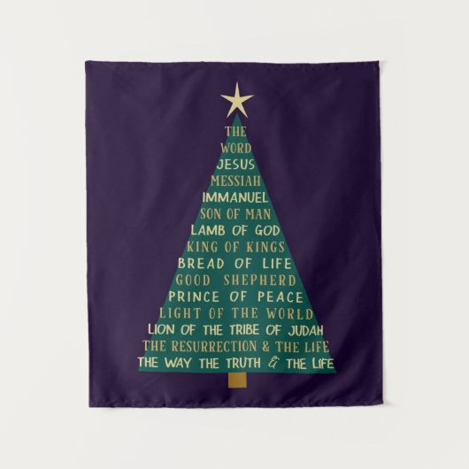 Namen Jesu Weihnachtsbaum Wandteppich (Vorderseite)