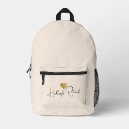 Namen Kalligrafie Monogramm Herz Bedruckter Rucksack