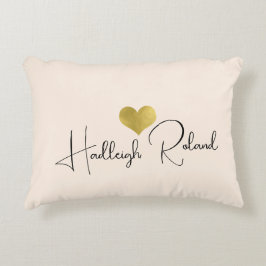 Namen Kalligrafie Monogramm Herz Dekokissen
