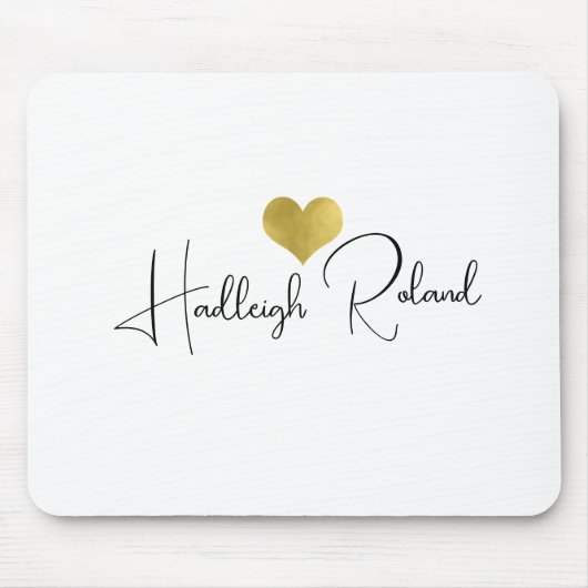 Namen Kalligrafie Monogramm Herz Mousepad (Vorne)