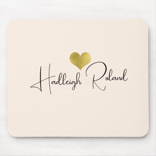 Namen Kalligrafie Monogramm Herz Mousepad (Vorne)