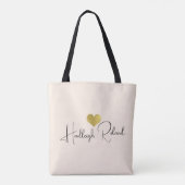 Namen Kalligrafie Monogramm Herz Tasche (Rückseite)