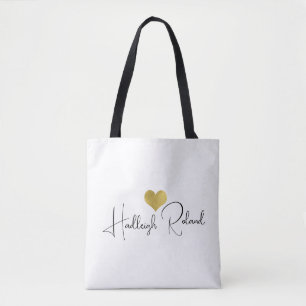 Namen Kalligrafie Monogramm Herz Tasche
