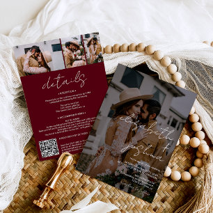 Namen Kalligraphie rot 4 Foto alle in einer Hochze Einladung