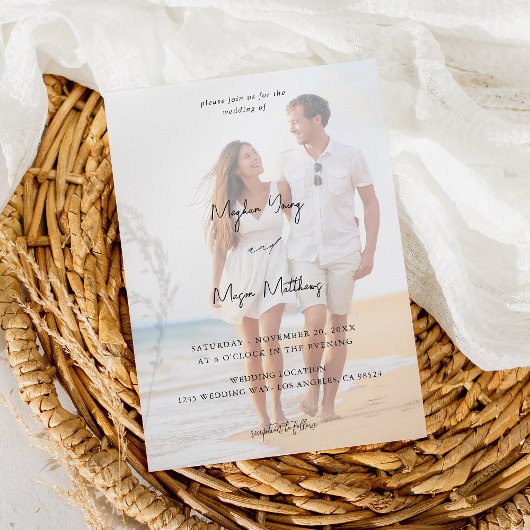 Namen Modernes Foto 6 Hochzeit V3 Einladung