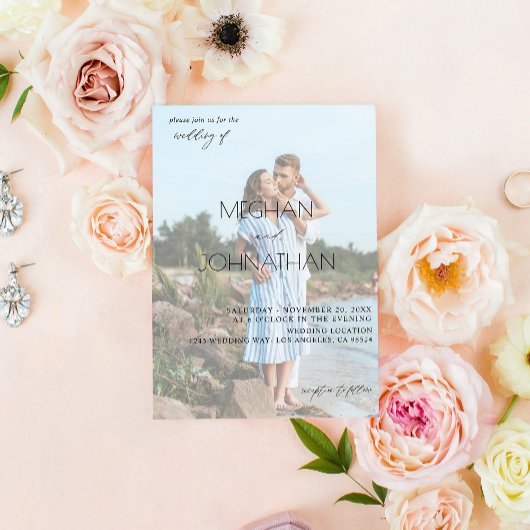 Namen Modernes Foto 6 Vertikale Hochzeit Einladung