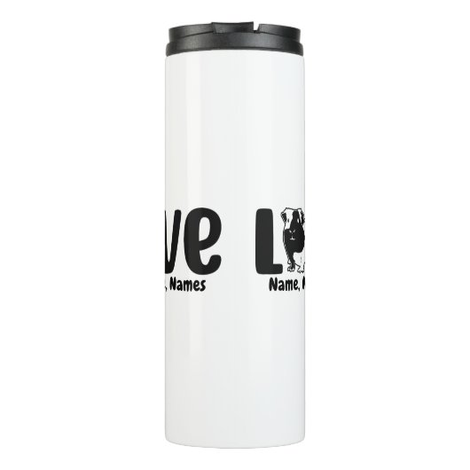 Namen oder Text hinzufügen, Guinea Schweinefleisch Thermosbecher (Rückseite)